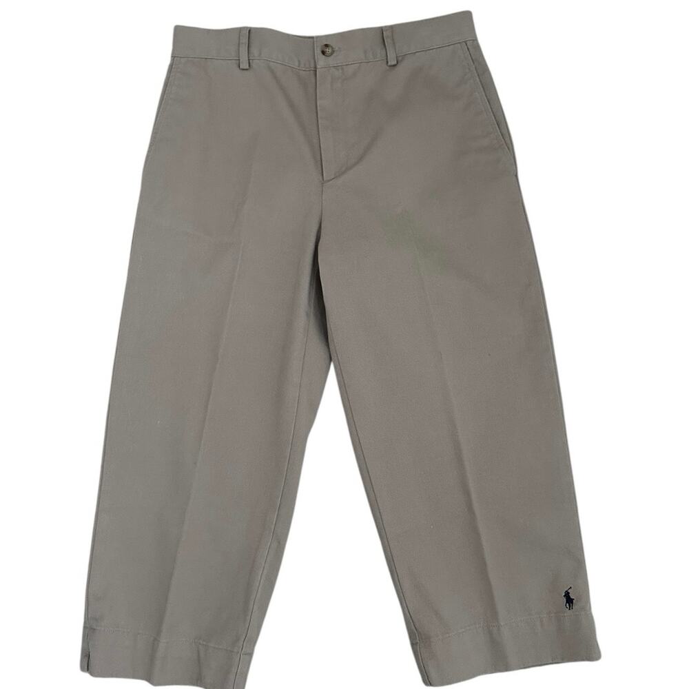 Ralph Lauren Sport Women 8 Khaki Capri Pants Straight Leg 100% Cotton Preppy Y2K